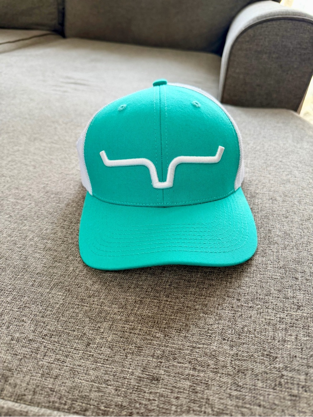 Kimes Ranch Teal Trucker Cap with White Raised Logo